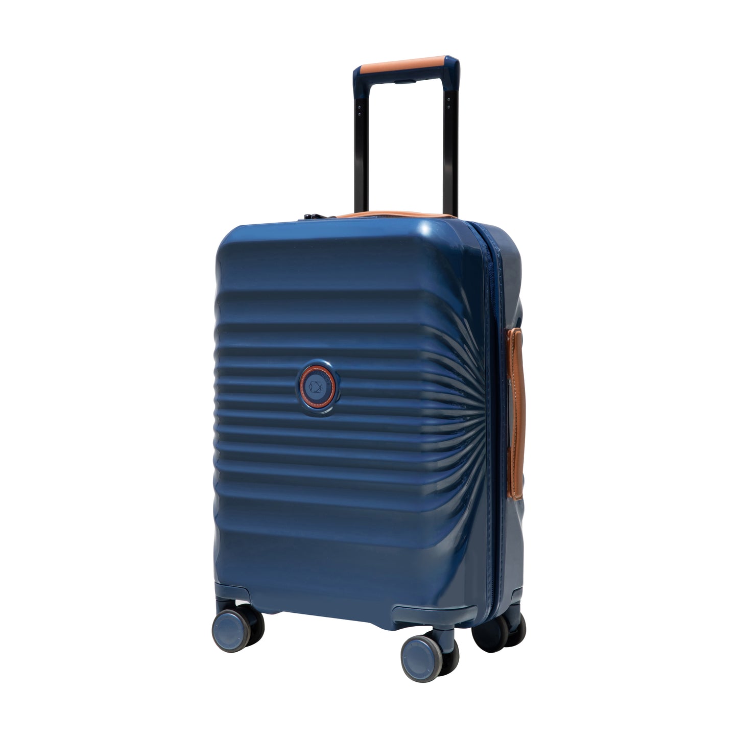 24' on Luggage Lightweight Suitcase TSA Lock USB port Luggage Wheel lock Artificial leather Top handle Spinner Wheels BLUE