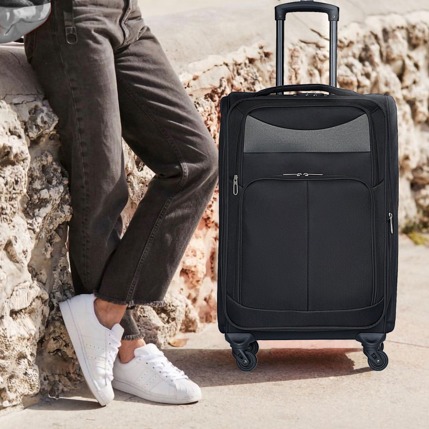 24 inch suitcase black