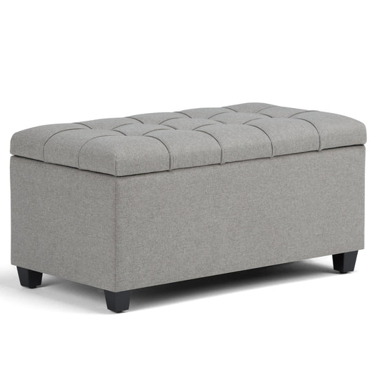 Sienna - Storage Ottoman Bench - Dove Grey