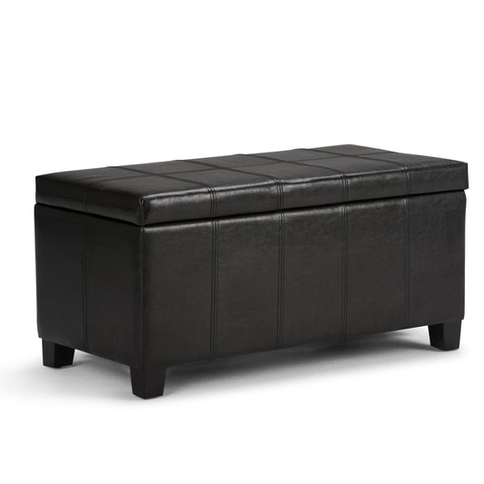 Dover - Storage Ottoman Bench - Midnight Black
