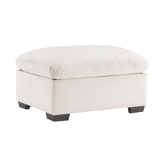 Cloudies Storage Ottoman White Velvet