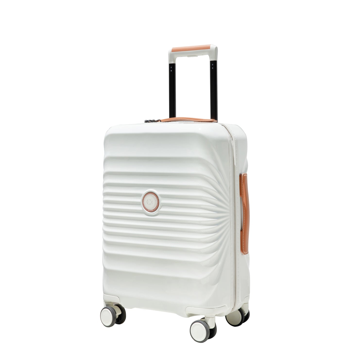 24' Luggage Lightweight Suitcase TSA Lock USB port  Luggage  Wheel lock Artificial leather Top handle Spinner Wheels CREAMY WHITE