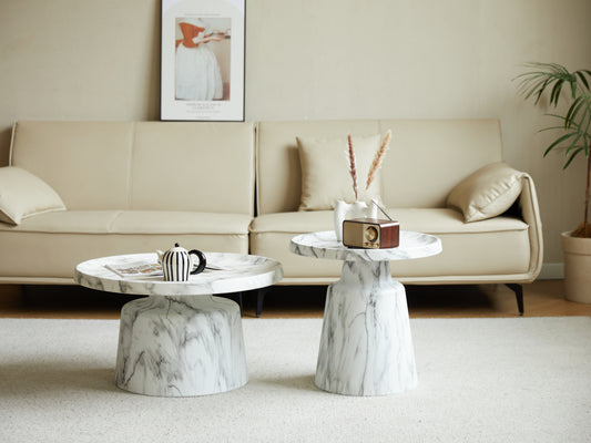 mitation marbed metal end table set