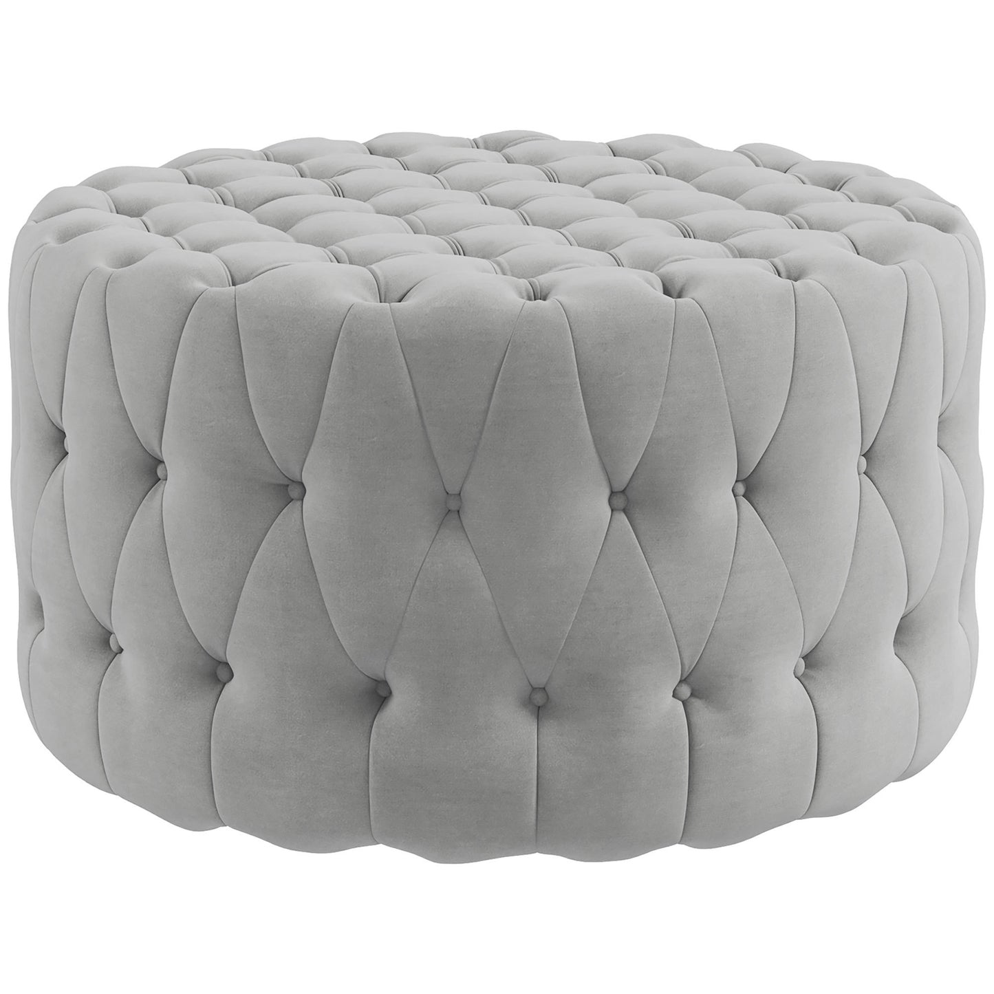 HOMCOM Button Tufted Ottoman Foot Stool with Velvet-feel Upholstery, Gray