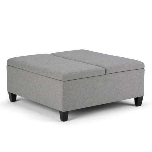 Ellis - Coffee Table Storage Ottoman - Dove Grey