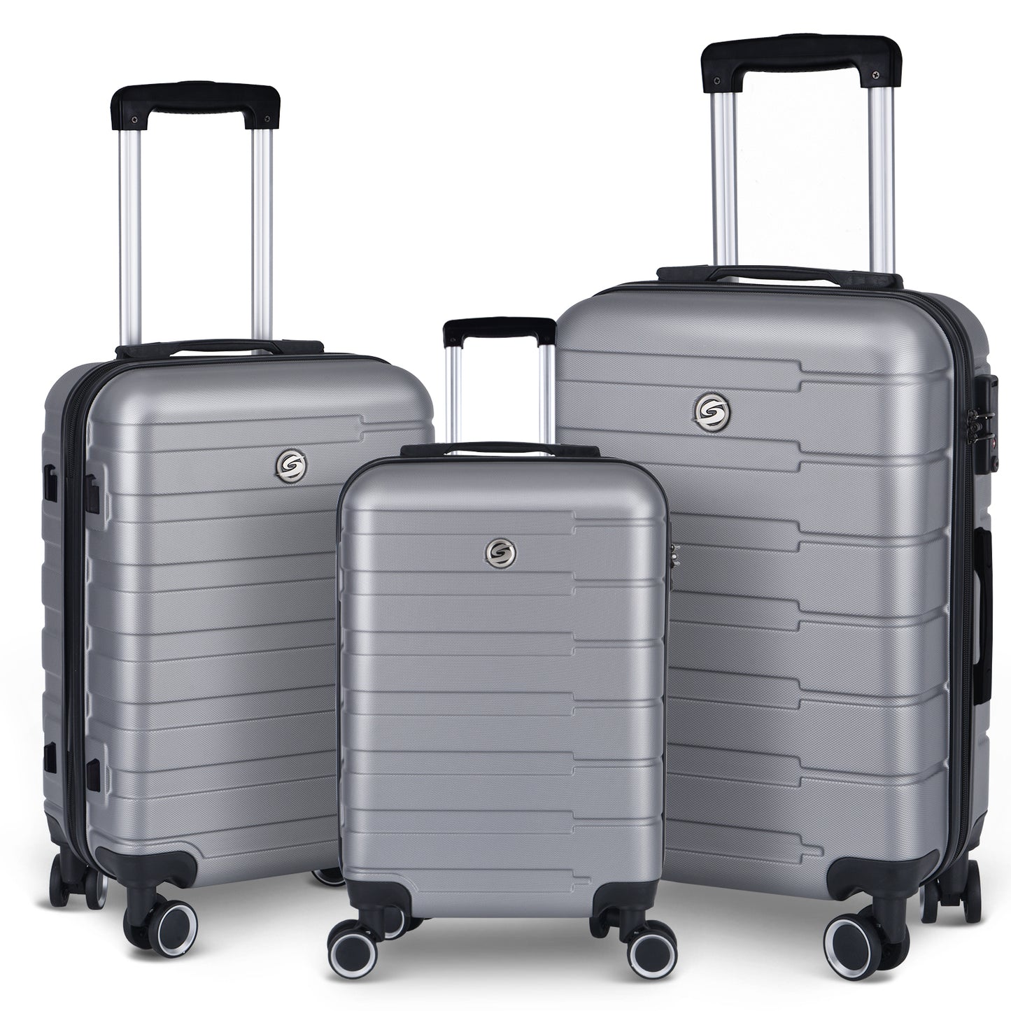 Luggage Suitcase 3 Piece Sets Hardside Carry-on luggage with Spinner Wheels 20'/24'/28'