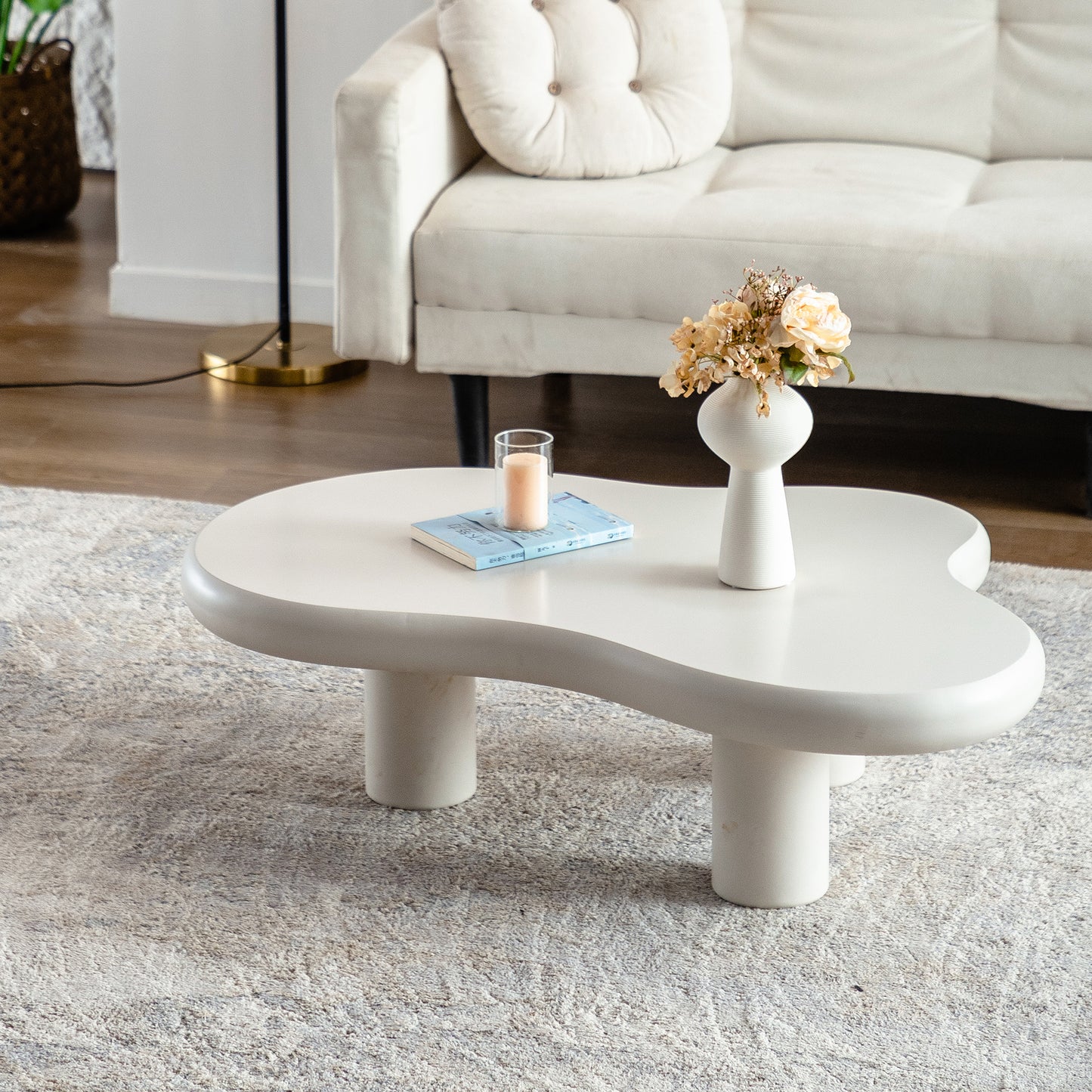 Cloud Coffee Table Modern Coffee Table Easy Assembly Coffee Table for Living Room