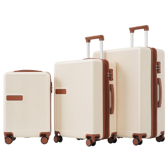 Contrast Color 3 Piece Luggage Set Hardside Spinner Suitcase with TSA Lock 20' 24' 28' Available
