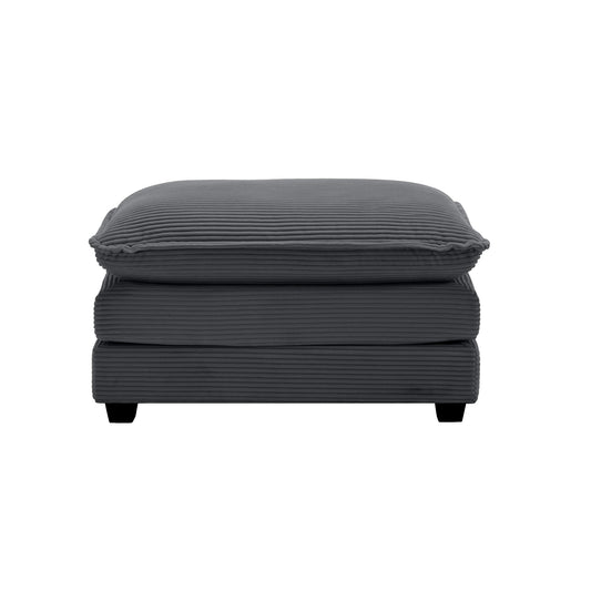 Ottoman Footstool in Corduroy Fabric, Can be Used with 2 Seater Sofas, 3 Seater Sofas and 4 Seater Sofas,Grey Corduroy Fabric
