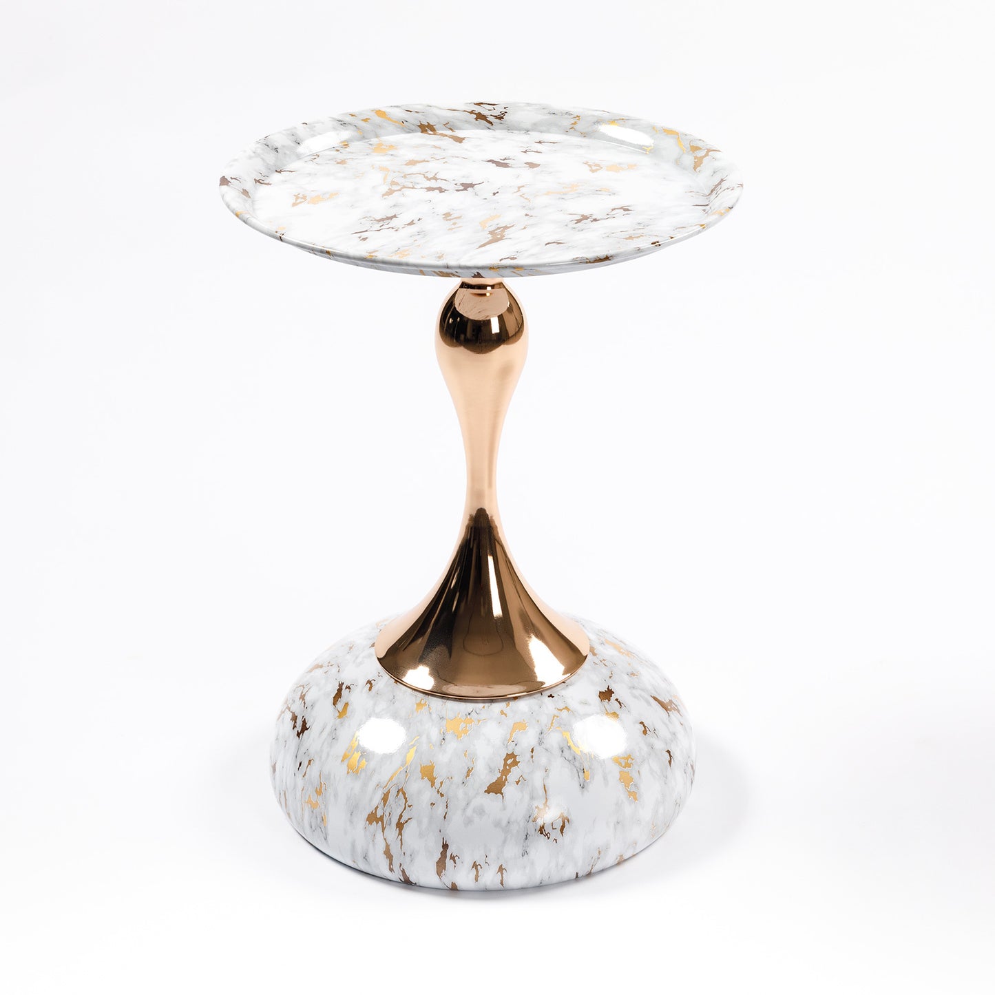 Mermaid Tail End Coffee Table Round Side Table, Modern Metal Pedestal Table, Minimalist Accent Table for Small Spaces, Drink Martini Table Decoration for Living Room