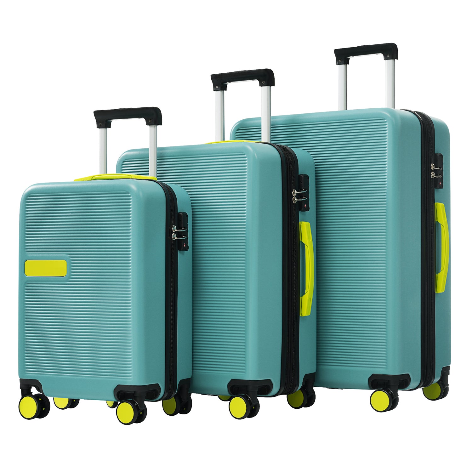 Hardshell Luggage Sets 3 pcs Contrast Color Suitcase with Spinner Wheels and TSA Lock 20' 24' 28' Available