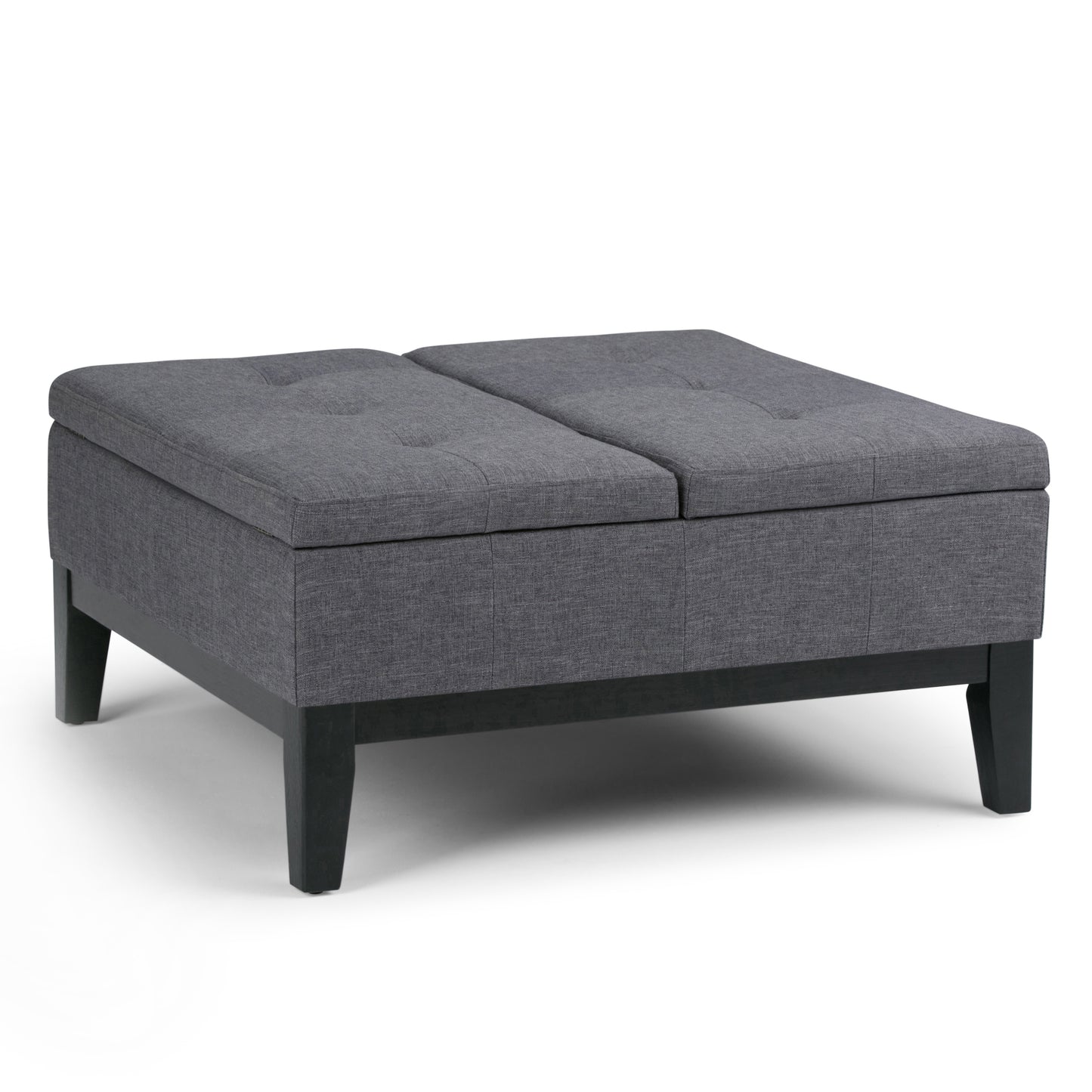 Dover - Square Coffee Table Storage Ottoman - Slate Grey