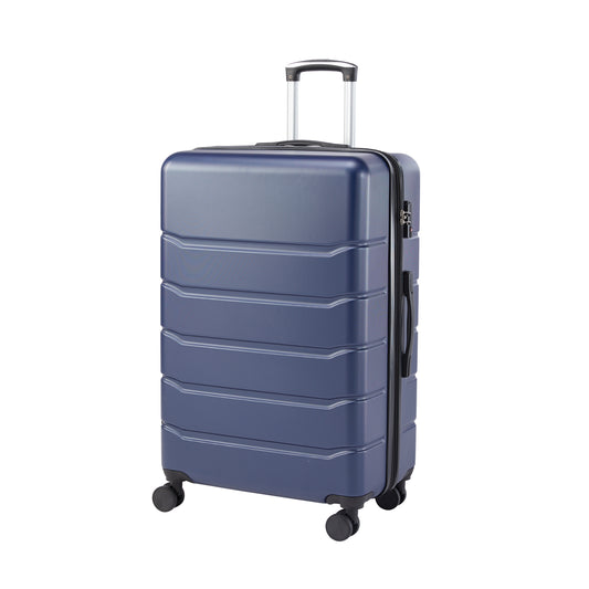 Hard sided expand suitcase with rotating wheels, TSA lock, retractable handle, blue, 20'
