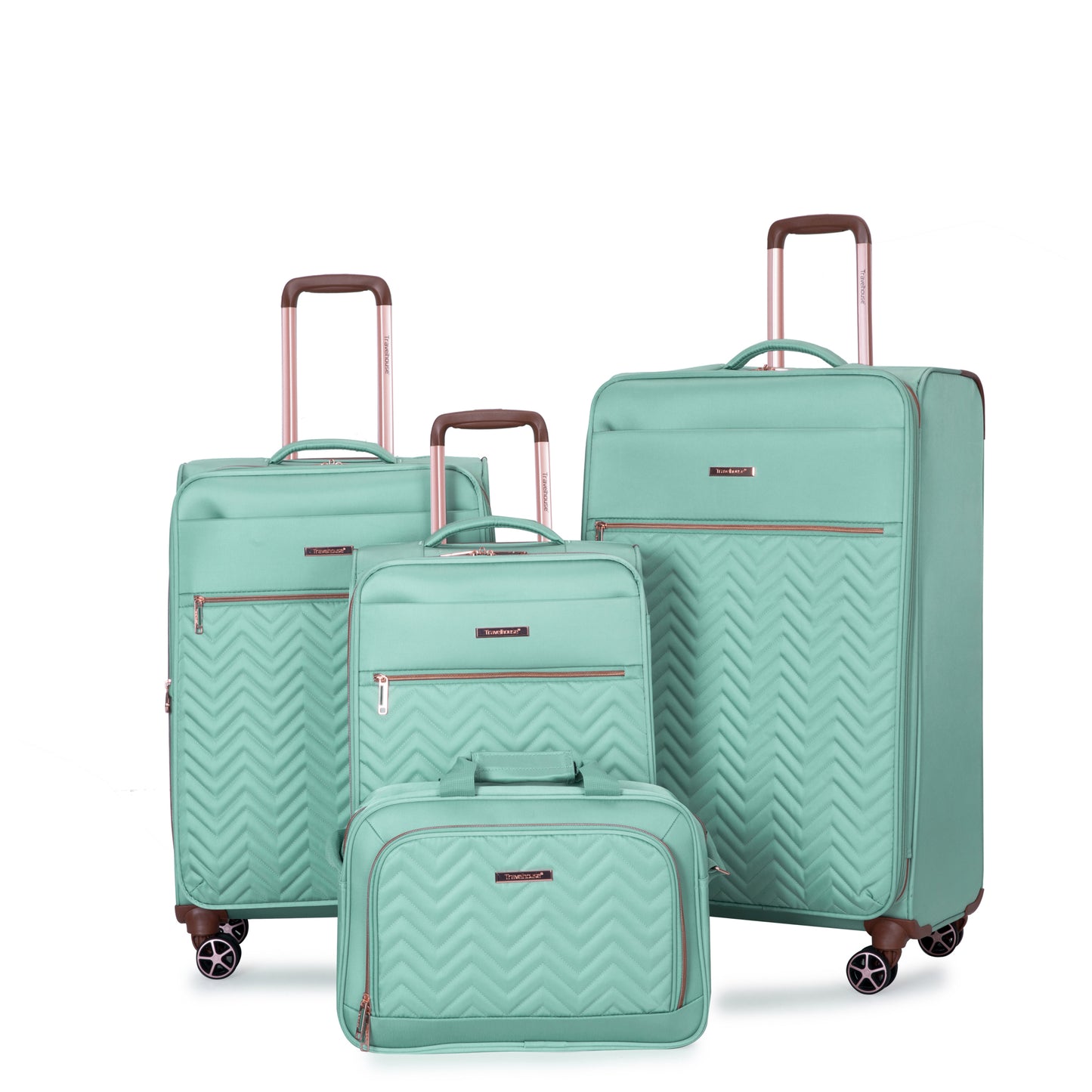 4-Piece Set (16/20/24/28) ,Softshell Suitcase Spinner Wheels Terylene Luggage Sets Carry On Suitcase  Luggage  Lightweight Durable Suitcase  Green