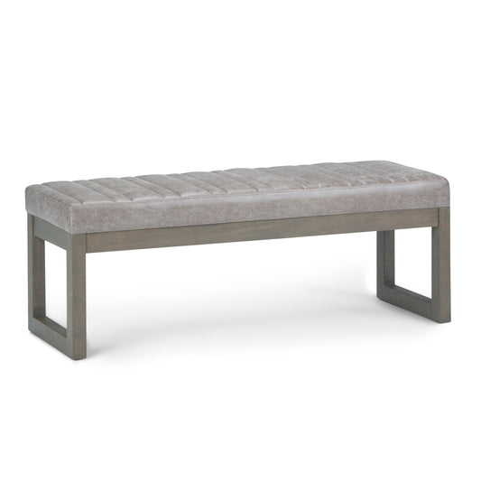 Casey - Ottoman Bench - Distressed Grey Taupe
