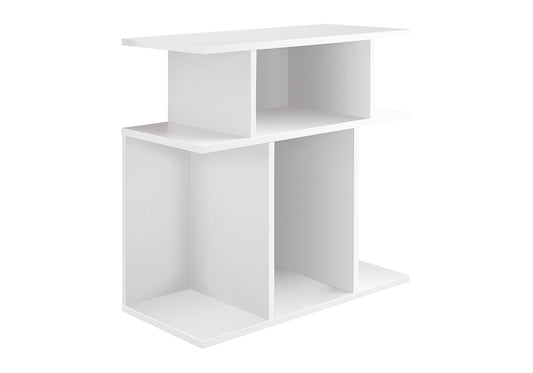 Accent Table, Side, End, Nightstand, Lamp, Living Room, Bedroom, White Laminate, Contemporary, Modern
