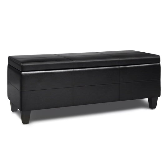 Afton - Storage Ottoman Bench - Midnight Black