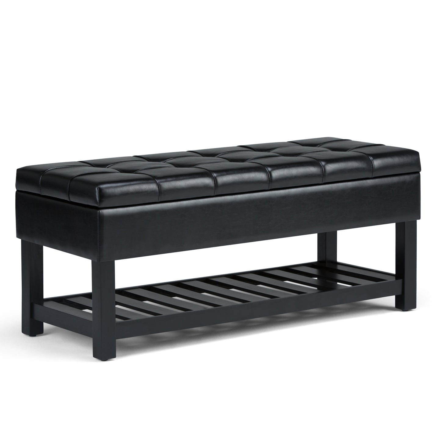 Saxon - Storage Ottoman Bench - Midnight Black
