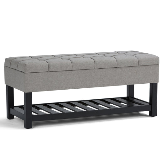 Saxon - Storage Ottoman Bench - Dove Grey