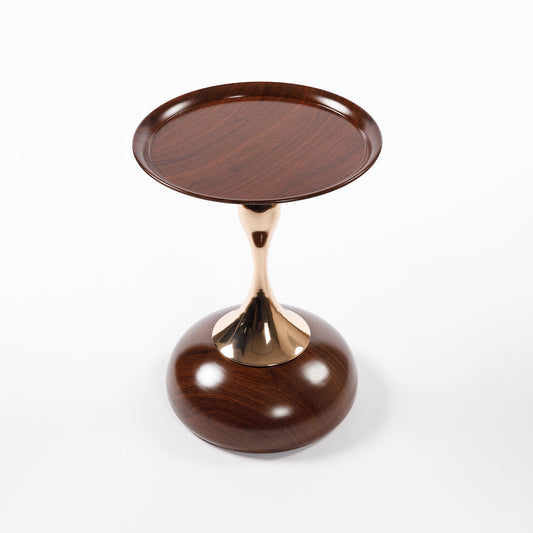 Mermaid Tail End Coffee Table Round Side Table, Modern Metal Pedestal Table, Minimalist Accent Table for Small Spaces, Drink Martini Table Decoration for Living Room