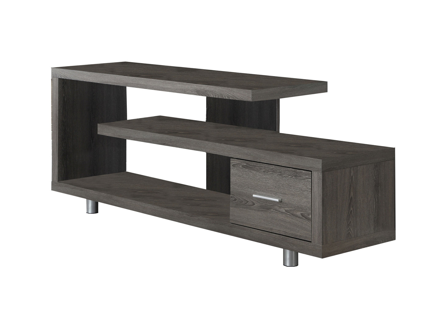 Tv Stand, 60 Inch, Console, Media Entertainment Center, Storage Cabinet, Living Room, Bedroom, Brown Laminate, Contemporary, Modern