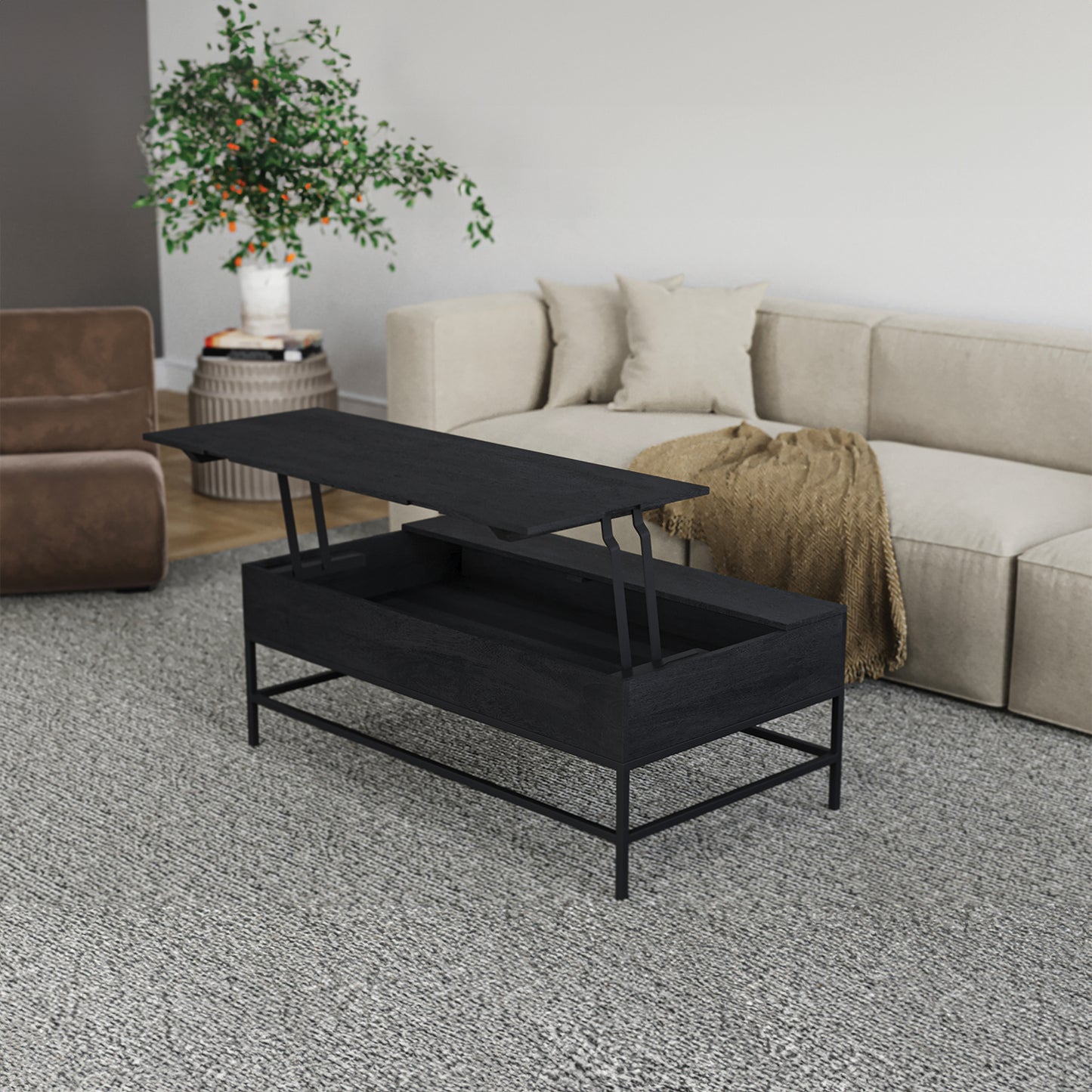 T1105-05 Black Lift Top Coffee Table