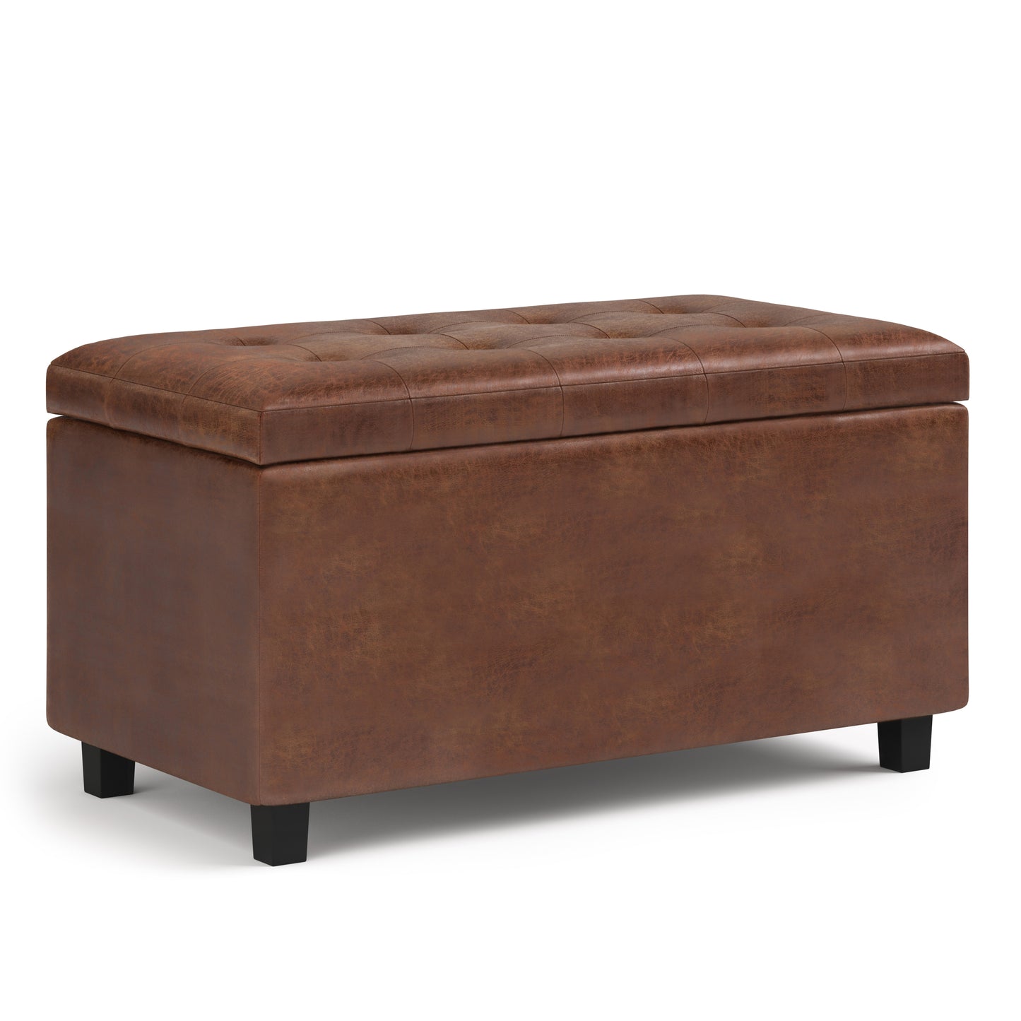 Cosmopolitan - Storage Ottoman - Distressed Saddle Brown