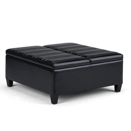 Ellis - Coffee Table Storage Ottoman - Midnight Black