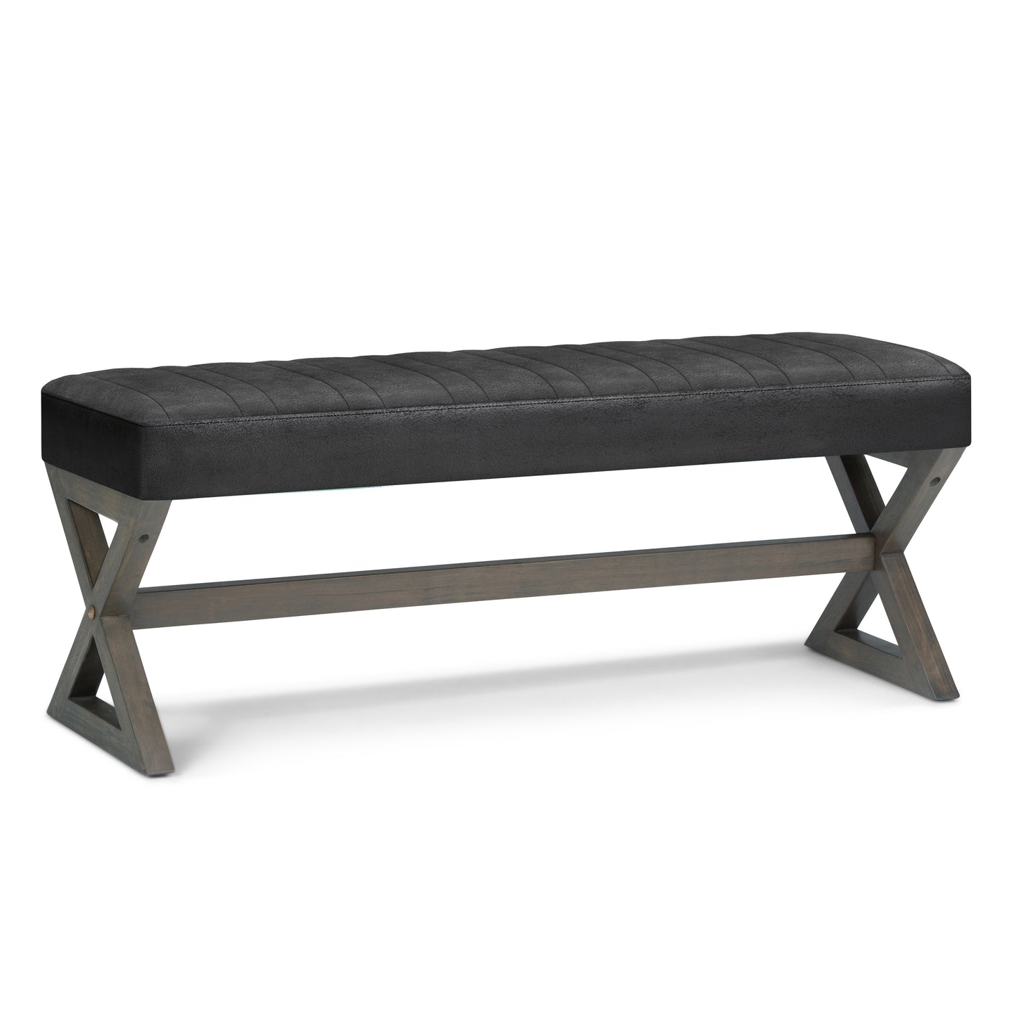 Salinger - Large Ottoman Bench - Distressed Black