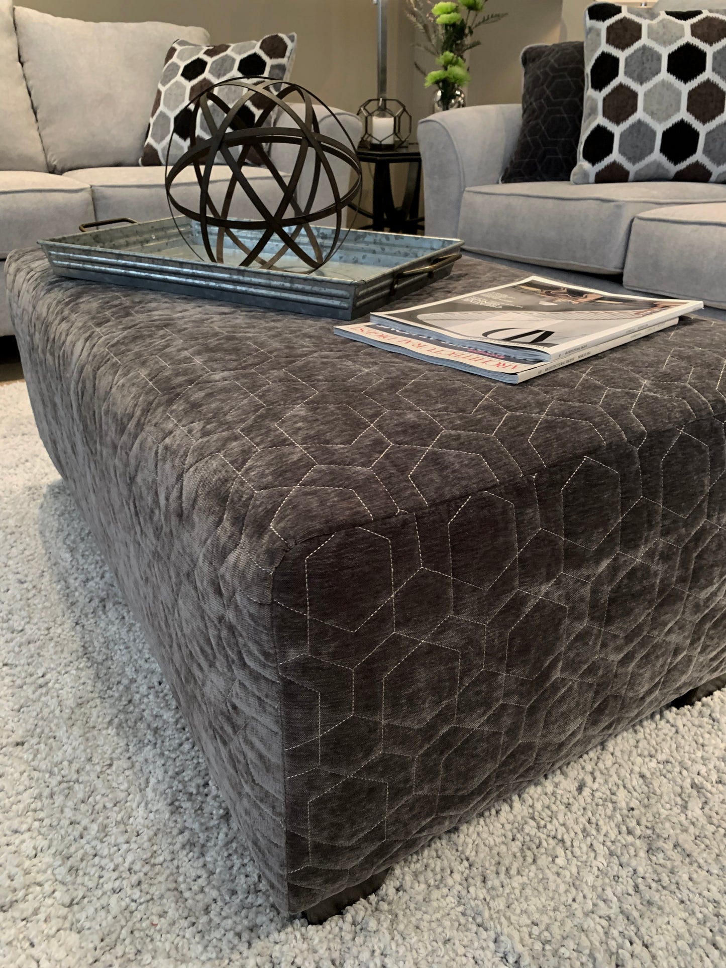 Camero Fabric Cocktail Ottoman