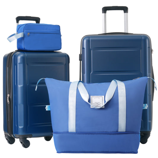 2 Piece Luggage Set with Bags Expanable Spinner Wheels ABS Lightweight Suitcase with TSA Lock 20inch+24inch