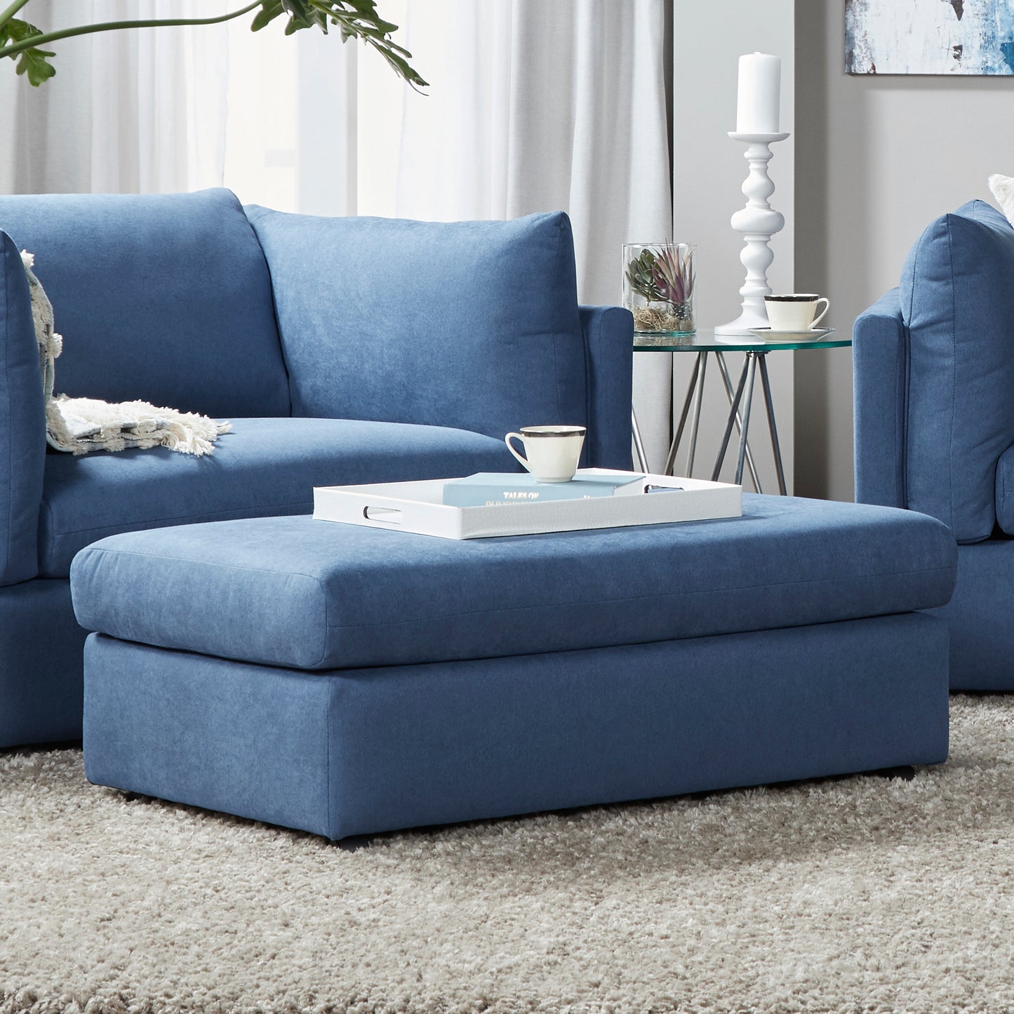 Enda Living Room Fabric Ottoman