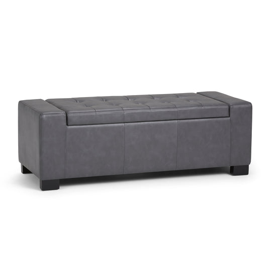 Laredo - Large Storage Ottoman - Stone Grey