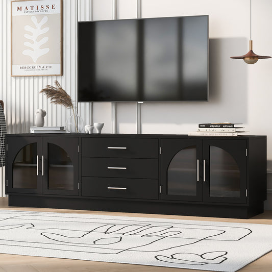 U-Can 68.9'' Modern Minimalist TV Stand for TVs up to 75 Inches, Entertainment Center Media Console Cabinet with Adjustable Shelves for Living room