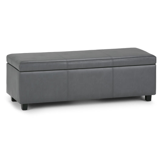 Avalon - Storage Ottoman Bench - Stone Grey