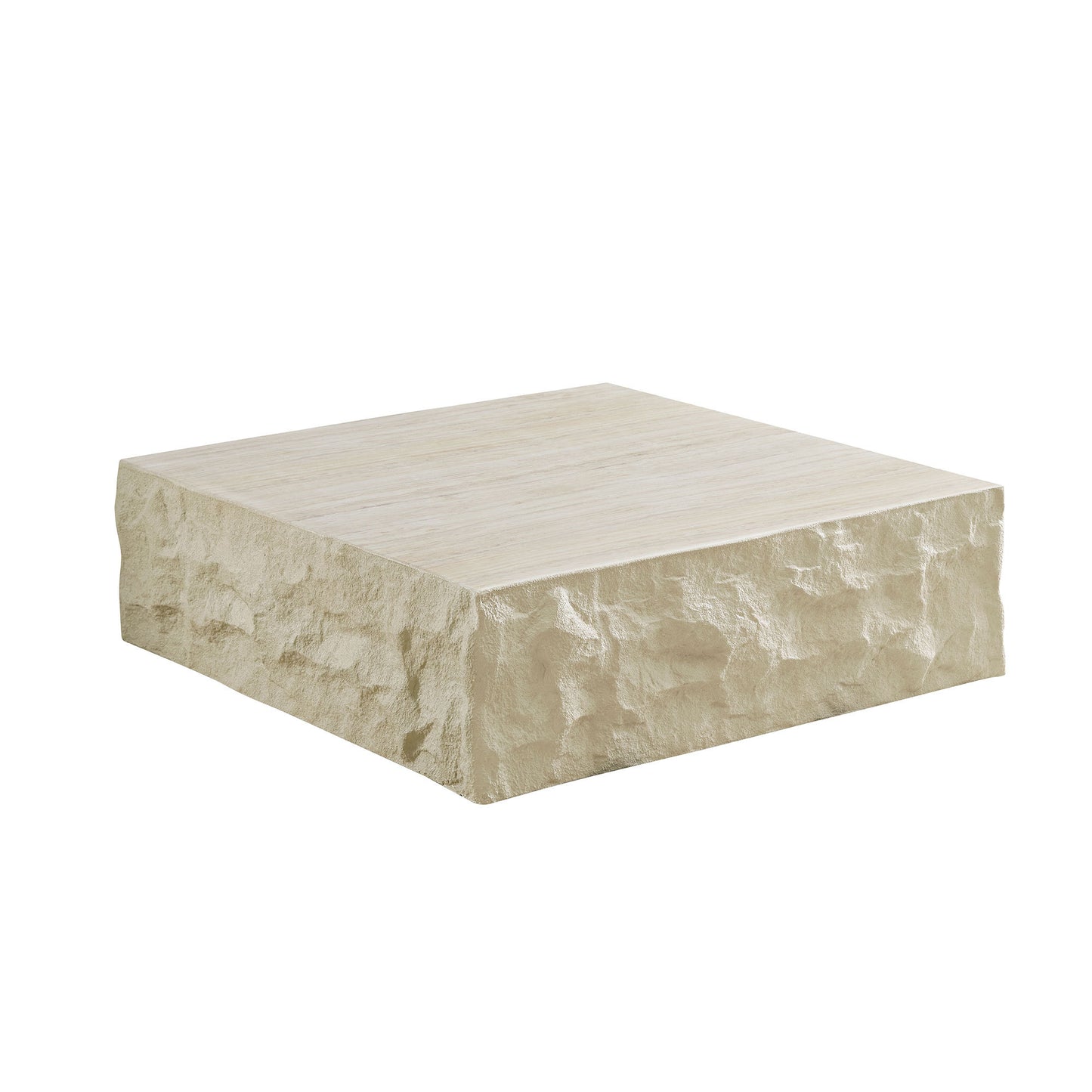 Fiberglass Square Center Coffee Table for Living Room 35.43'' Vintage Table,Imitation Stone Table front of the Sofa,Modern Design Coffee Table for Office,Apartment,No Need Assembly