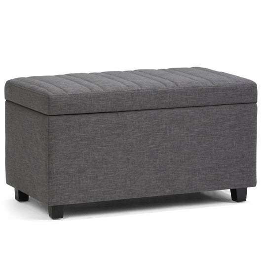 Darcy - Storage Ottoman Bench - Slate Grey