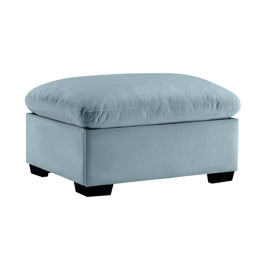 Cloudies Storage Ottoman  Blue Velvet