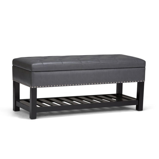 Lomond - Storage Ottoman Bench - Stone Grey