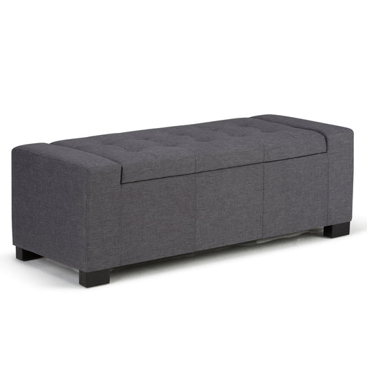 Laredo - Large Storage Ottoman - Slate Grey
