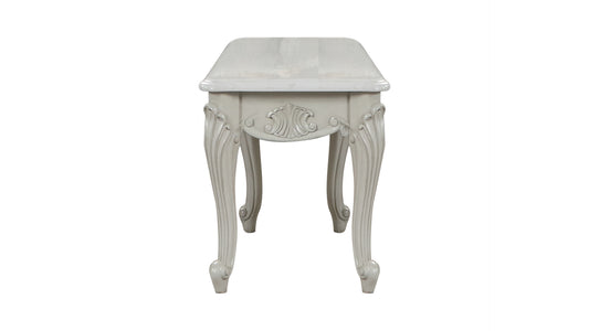 Tuscan Traditional Style End Table made with wood in Silver