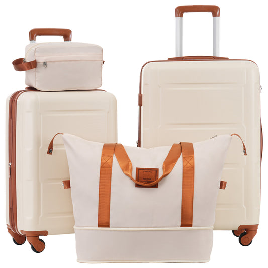2 Piece Luggage Set with Bags Expanable Spinner Wheels ABS Lightweight Suitcase with TSA Lock 20inch+24inch